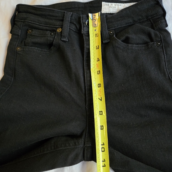 Rag & Bone sz 24 Nina High Rise Ankle Cigarette black jeans with frayed hem - Picture 9 of 13
